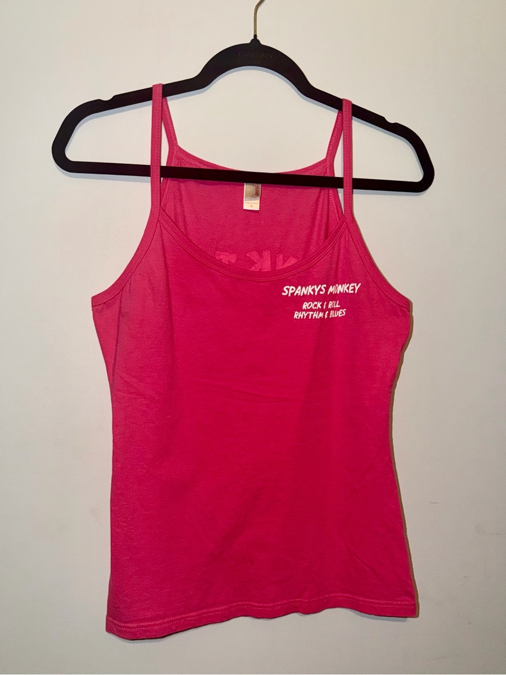 Women's “Spankys Monkey” Hot Pink Tank Top - Slim Fit